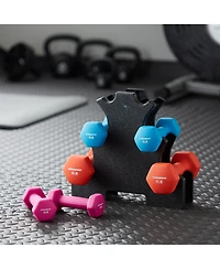 Philosophy Gym Neoprene Dumbbell Hand Weights with Stand, lbs ( lb, 3 lb