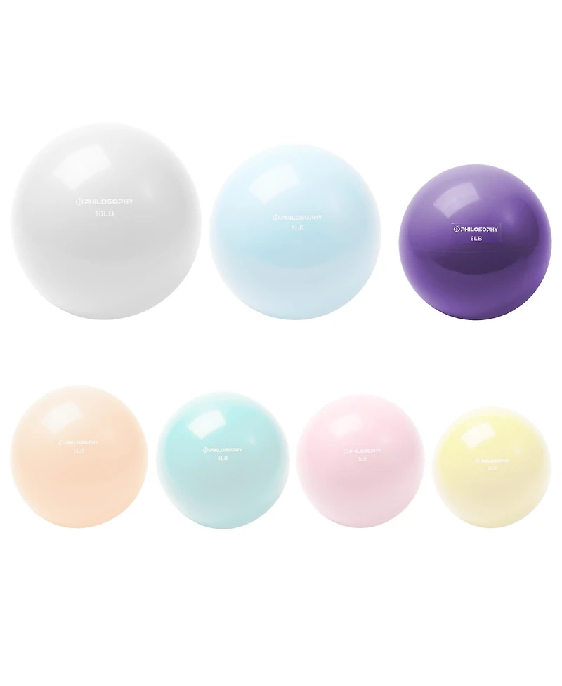Philosophy Gym Toning Ball, 6 Lb, Purple - Soft Weighted Mini Medicine Ball