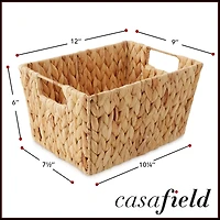 Casafield Set of 4 Water Hyacinth Storage Baskets with Handles