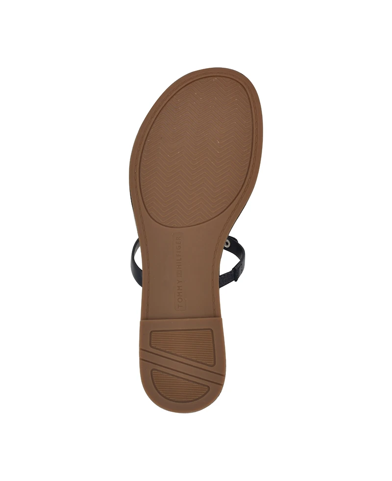 Tommy Hilfiger Women's Litzy Logo T-Strap Flat Sandals