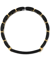 Esquire Men's Jewelry Diamond Watch Link Bracelet (1/20 ct. t.w.) in Black & Gold Ion-Plated Stainless Steel, Created for Macy's