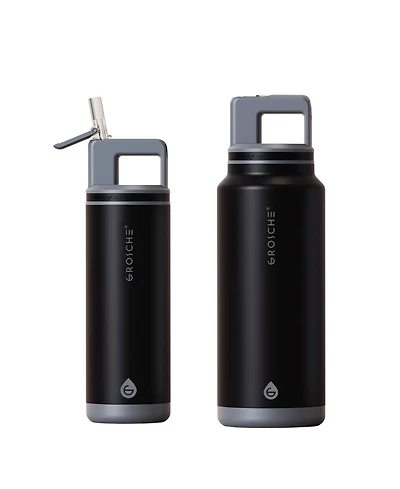 Grosche Alpine Flip 'N Sip Insulated Water Bottle with Straw 2pk 20 Oz + 40