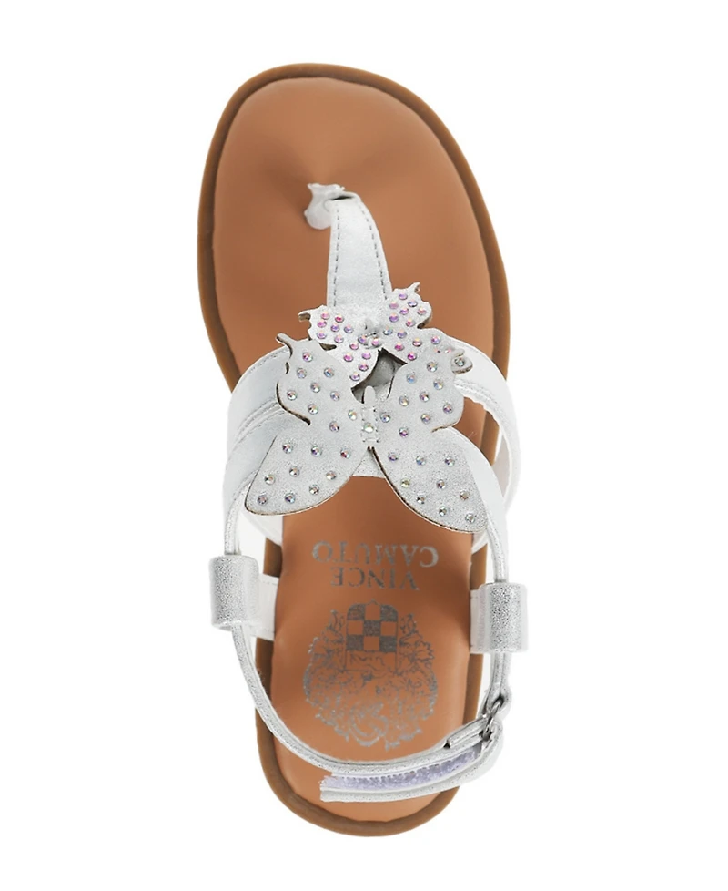 Vince Camuto Big Girl's Fashion Sandal with 3D Cutout Self Butterflies Polyurethane Sandals