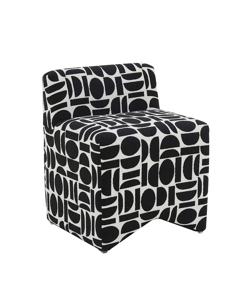Tov Furniture 25" Geometric Jacquard Weave Stool