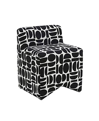 Tov Furniture 25" Geometric Jacquard Weave Stool