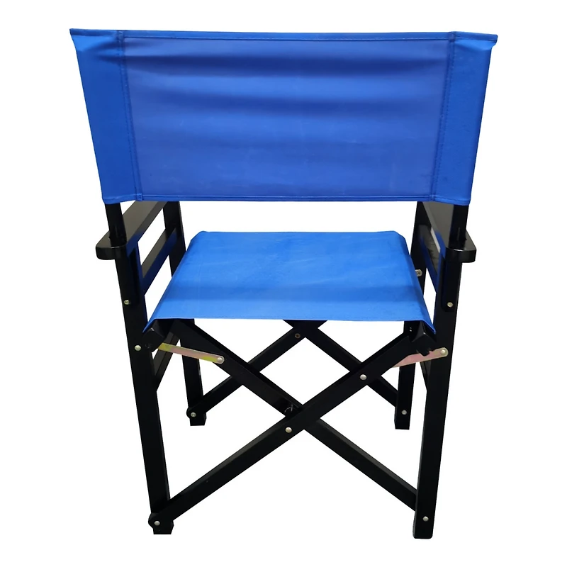 Simplie Fun Folding Chair Wooden Director Chair Canvas Folding Chair 2pcs/set populus + Canvas (Color : Blue)