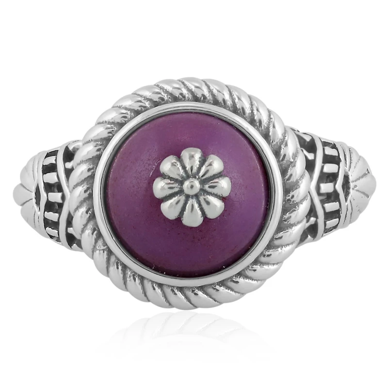American West Jewelry Southwestern Wildflower Ring-Crafted from Sterling Silver and Genuine Gemstones, Sizes 5-10