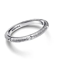 Pandora Texture Clear Cubic Zirconia Stones Ring