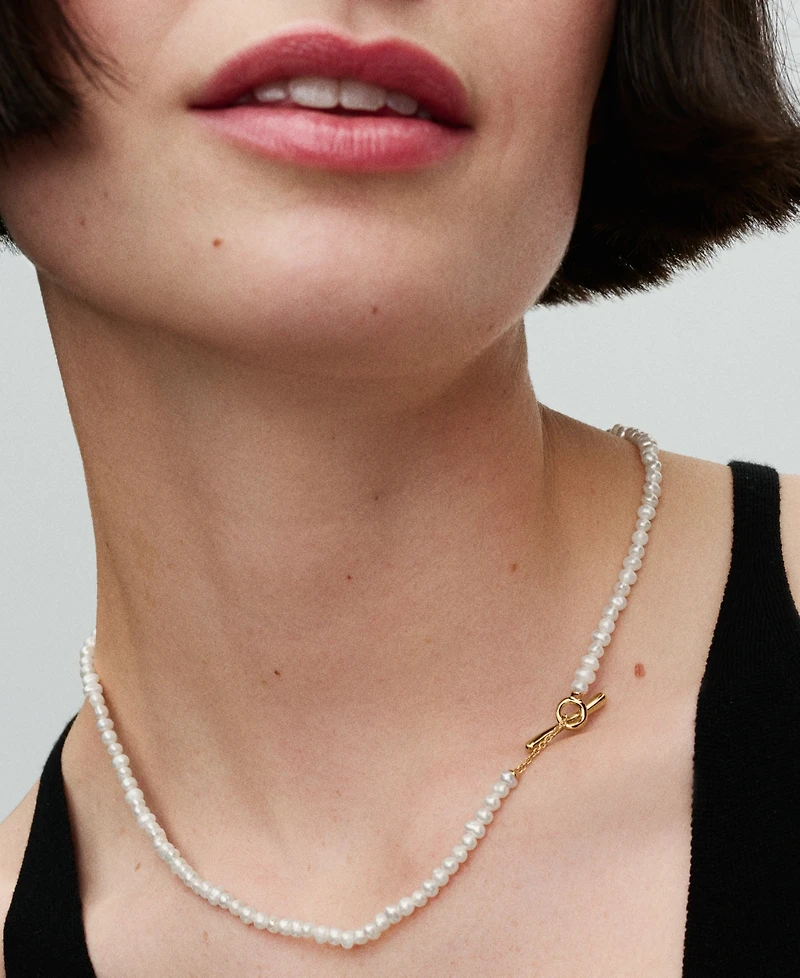Pandora Treated Freshwater Cultured Pearls T-bar Collier 17.7 inch Necklace