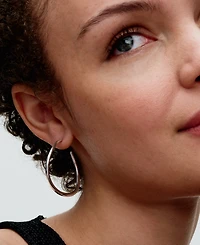 Pandora Silver Shaped Open 42 mm Hoop Earrings