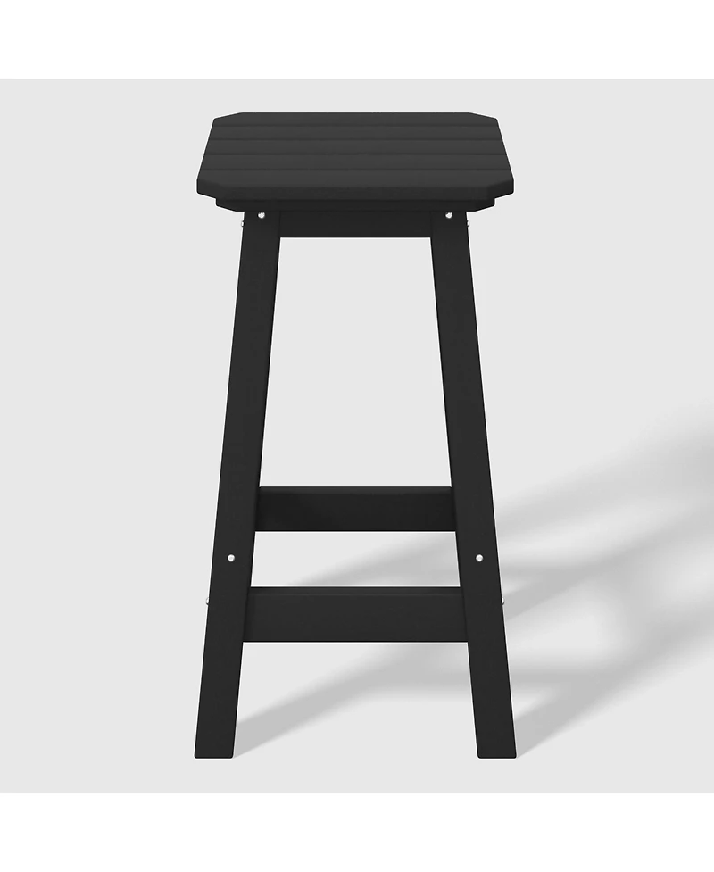 WestinTrends 24" Hdpe Outdoor Patio Counter High Backless Square Bar Stool