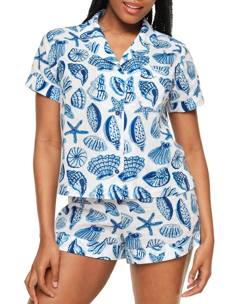 Adore Me Women's Lucero Short Sleeve Top & Shorts Pajama Set