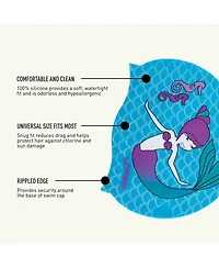 Finis Girls Mermaid Silicone Cap - Fun Swim with a Universal Fit 100% Rippled Edge for Watertight Seal