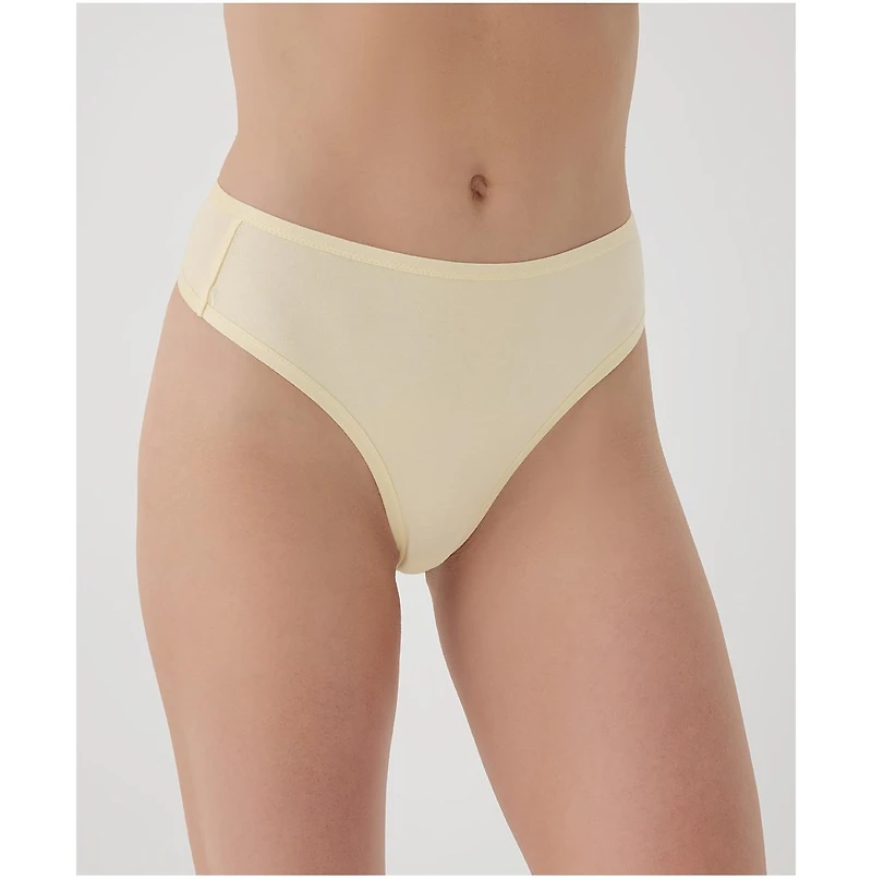 Pact Women's Organic Cotton Everyday High Rise Thong 6-Pack