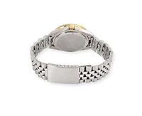Peugeot Men's Round Day-Date Rotating Bezel Watch with Stainless Steel Bracelet