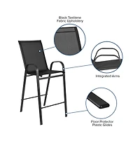 Emma+Oliver 4 Pack Outdoor Barstools With Flex Comfort Material-Patio Stool