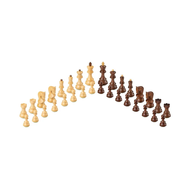 Bobby Fischer Zagreb Chess Pieces, Acacia and Boxwood, 3.75 in. King