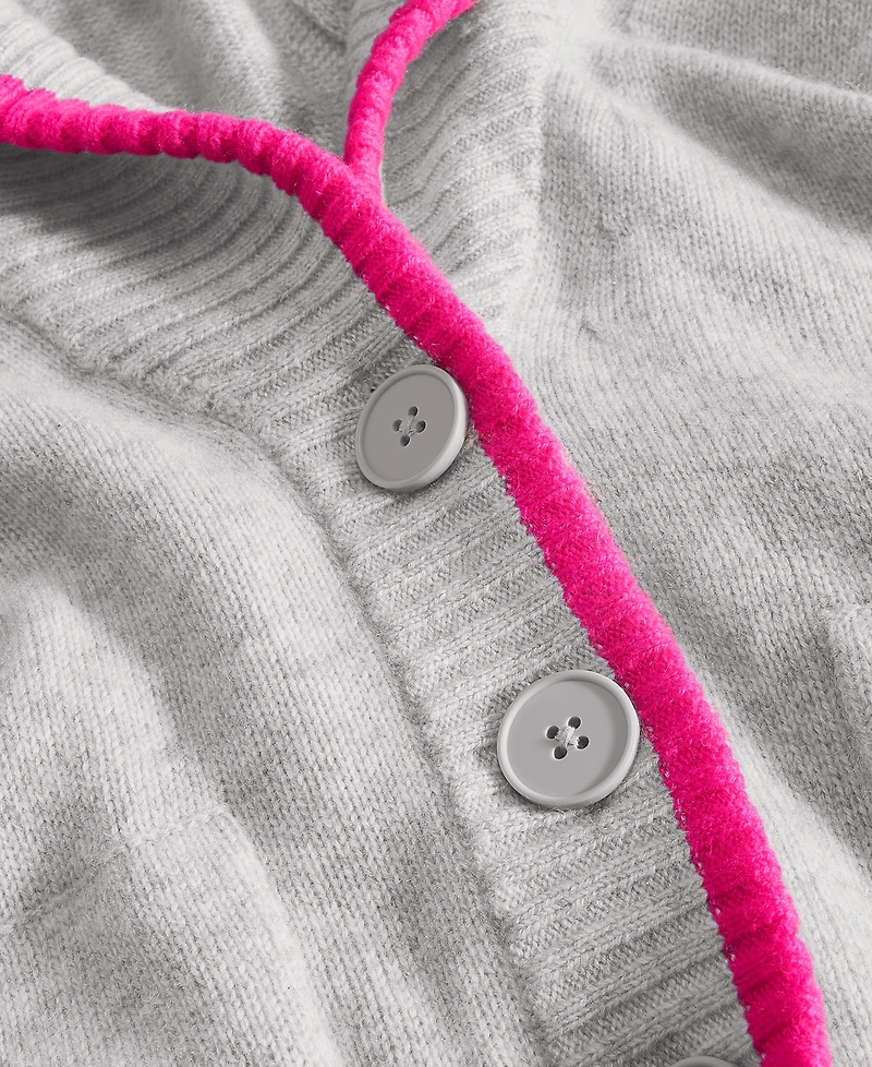 Charter Club Women's 100% Cashmere Tipped Shawl-Collar Boyfriend Cardigan, Macy's Exclusive