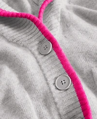 Charter Club Women's 100% Cashmere Tipped Shawl-Collar Boyfriend Cardigan, Macy's Exclusive