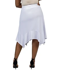 24seven Comfort Apparel Plus Elastic Waist Handkerchief Skirt