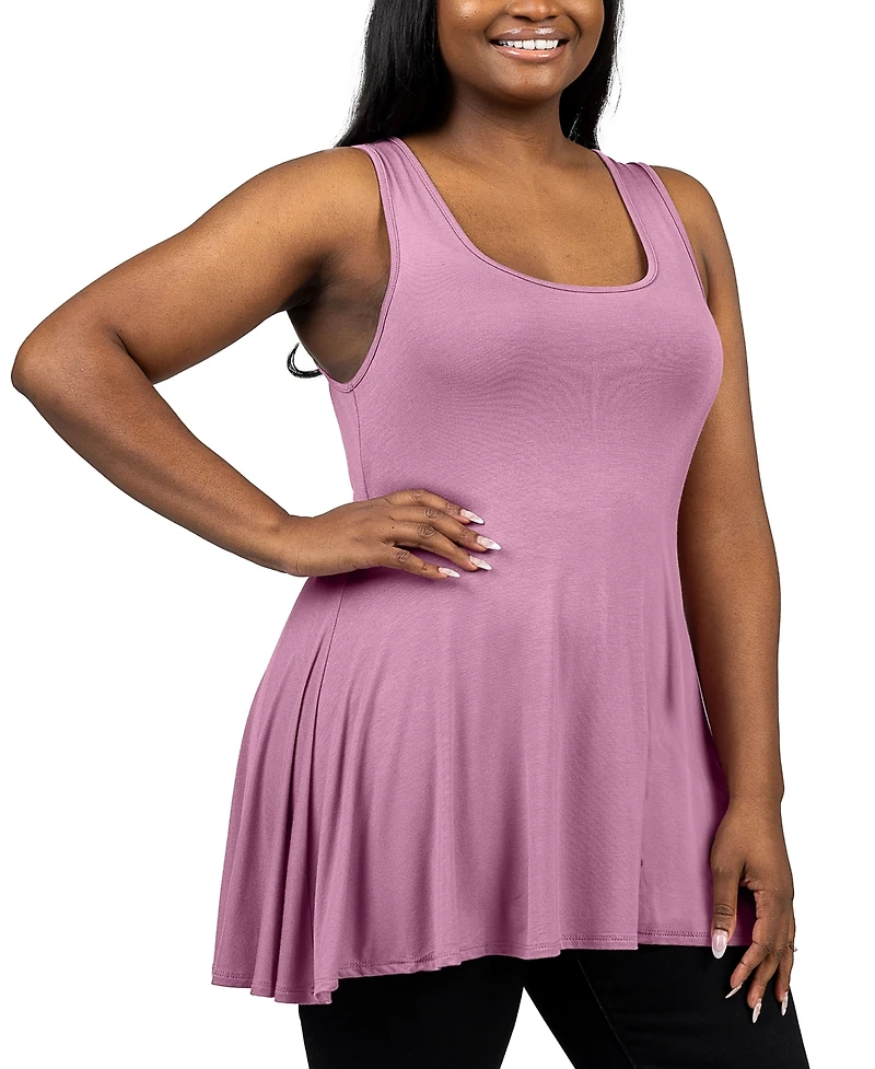 24seven Comfort Apparel Plus Sleeveless Tunic Tank Top