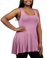 24seven Comfort Apparel Plus Sleeveless Tunic Tank Top