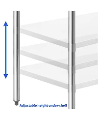 Gridmann 60 x 30 Inch Stainless Steel Table w/ Undershelf, Nsf Commercial Kitchen Work & Prep Table