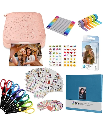 Hp Sprocket Portable 2x3" Instant Photo Printer with Scrapbook Bundle