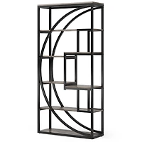 Tribesigns Bookshelf, Industrial 5-Tier Etagere Bookcase, 70.8 inch Tall Bookshelf with 8 Open Storage Shelf, Book Shelf Display Tack Shelving Unit fo