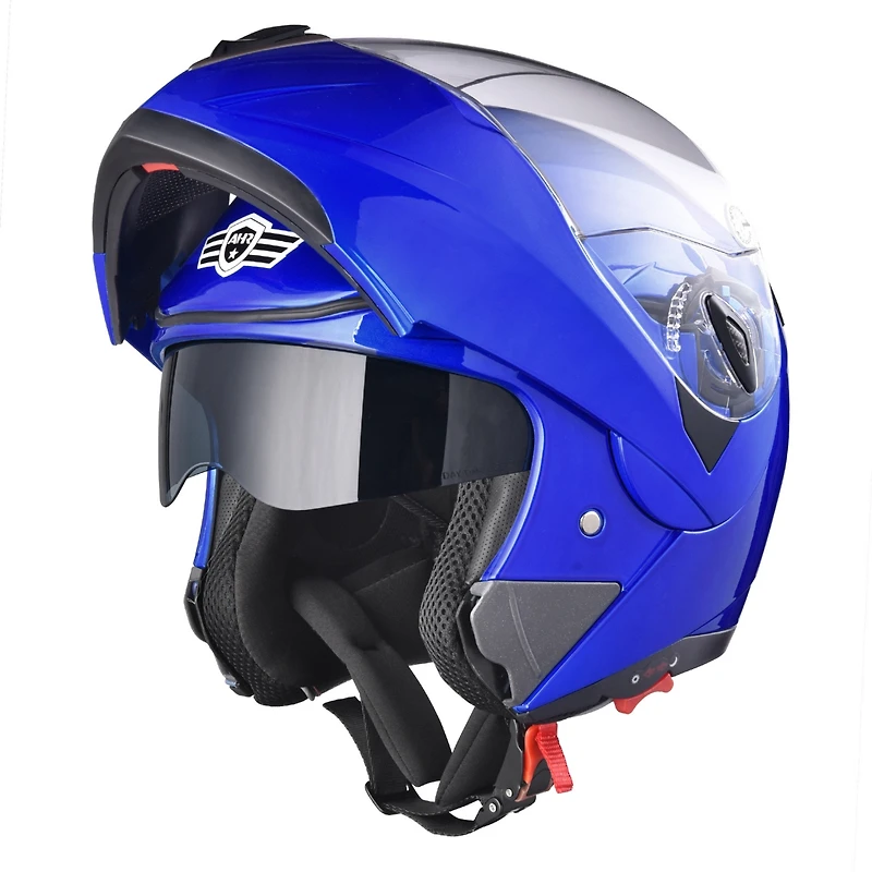 Ahr Run-m Full Face Flip up Modular Motorcycle Helmet Dot Approve Dual Visor Motocross Matt Black Xl