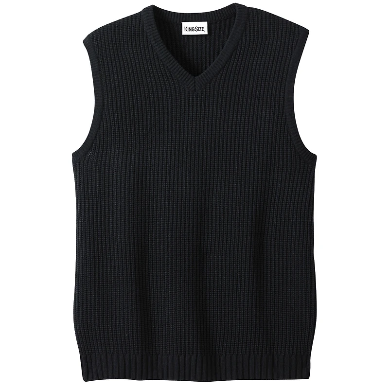 KingSize Men's Big & Tall Shaker Knit V-Neck Sweater Vest