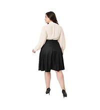 Unique Vintage Plus Retro Style High Waist Vivien Swing Skirt
