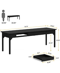 Tribesigns 78.7" Extra Long Computer Desk, Double Desk with 2 Drawers, Two Person Desk Large Executive Office Desk, Writing Table Study Desk for Home