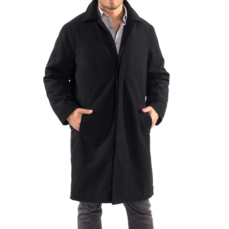 Alpine Swiss Men's Zach Men s Wool Blend Overcoat – Knee-Length Trench Coat, Runs Large for Layering Over Suits or Sweaters