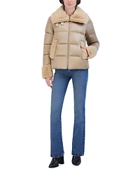 Laundry by Shelli Segal Women's Shine Faux-Fur-Trim Puffer Coat