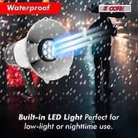 5 Core Megaphone Portable 30W BullhornSiren w Led Adjustable Volume Bull Horn Loudspeaker 800 Yard Range 148 Led