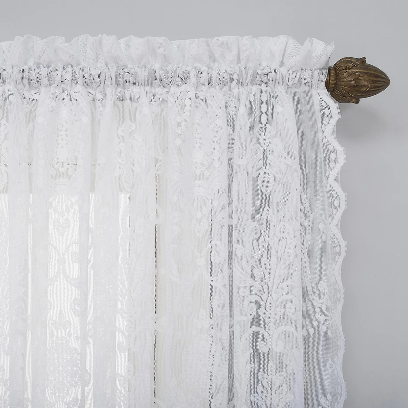 Ariella Floral Lace Sheer Rod Pocket Curtain Panel