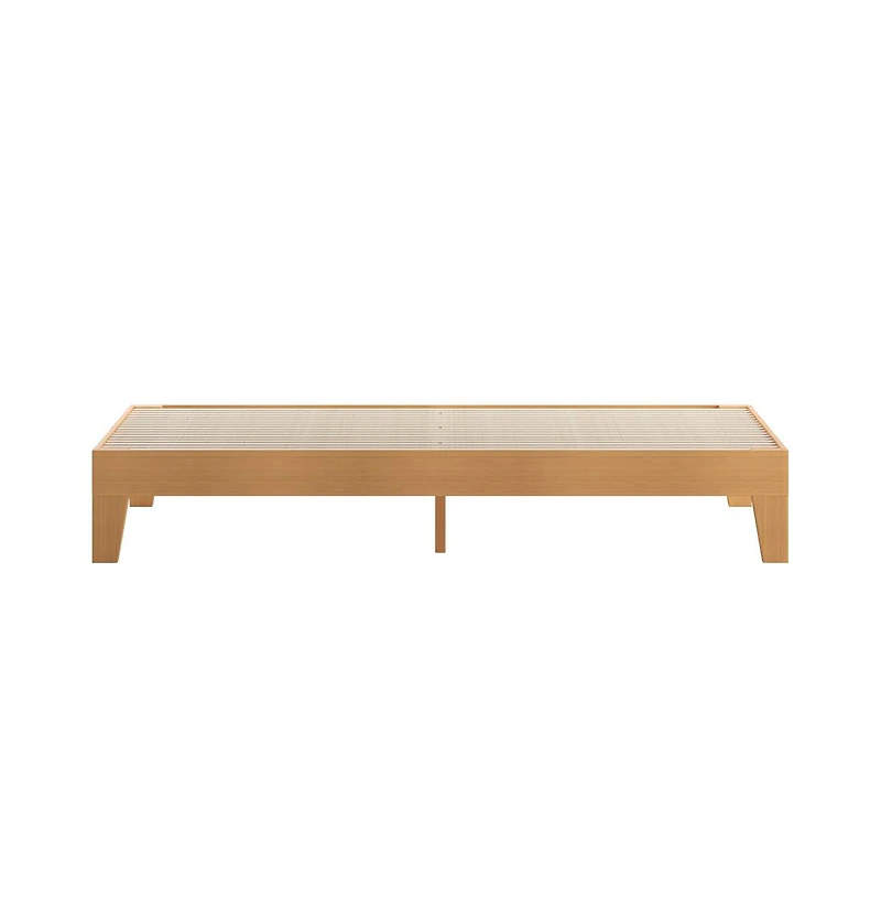 Merrick Lane Eduardo Platform Bed Frame, Solid Wood Frame With Slatted Support