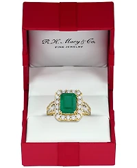 Effy Emerald (2-1/5 ct. t.w.) & Diamond (1/2 Ring 14k White Gold Yellow