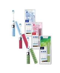 Family Bundle: Pursonic Portable Electric Toothbrush 3-Pack (Blue, Green, Pink)