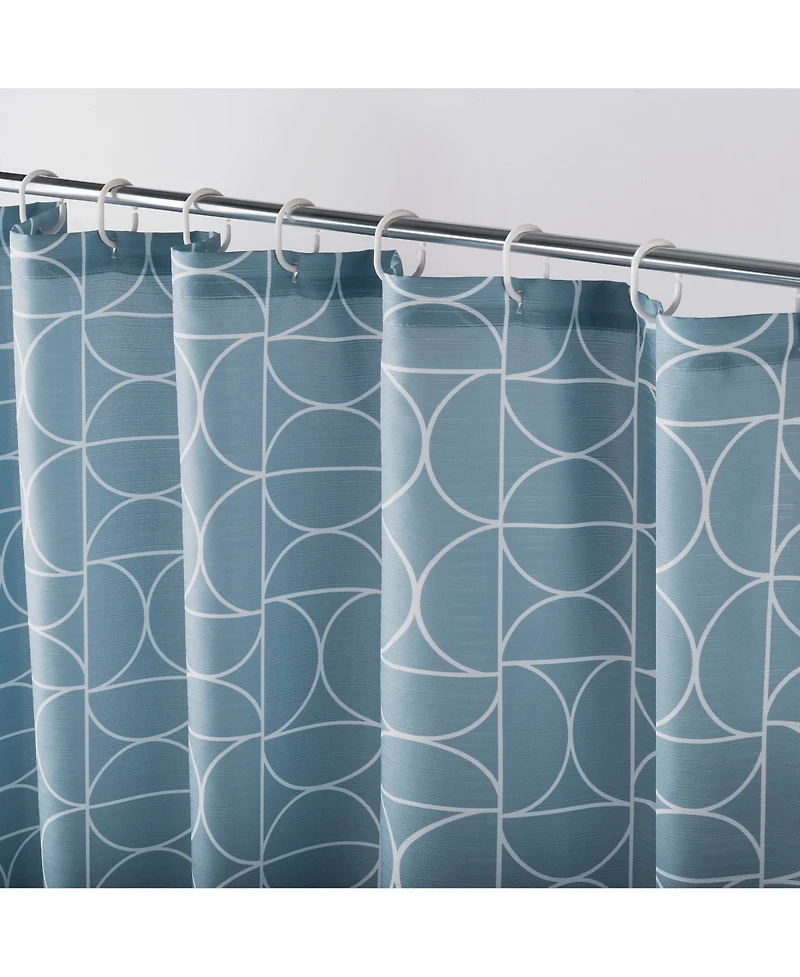 Roswell 13-Piece Geometric Print Shower Curtain Set