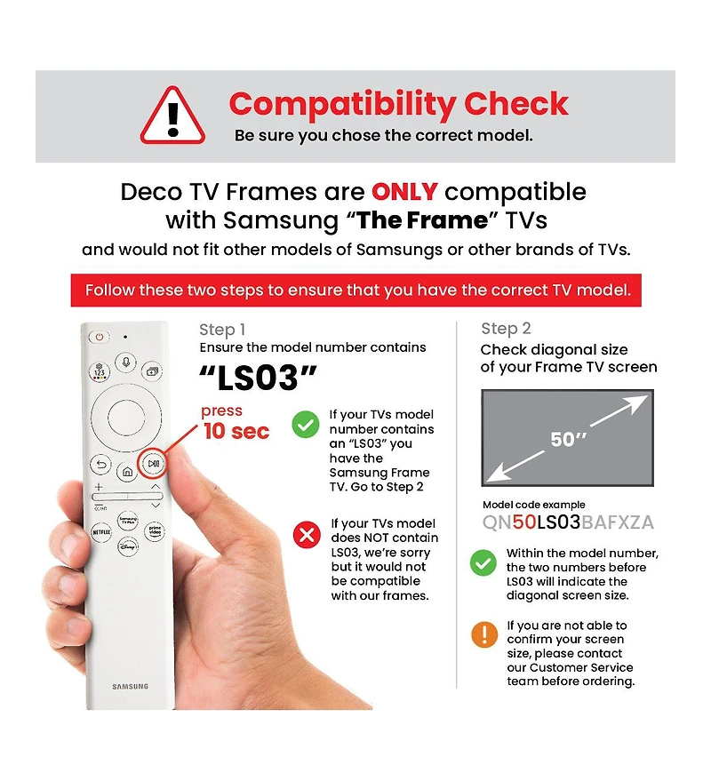 Deco Tv Frames 55" Frame for Samsung The Frame Tv 2021-2025