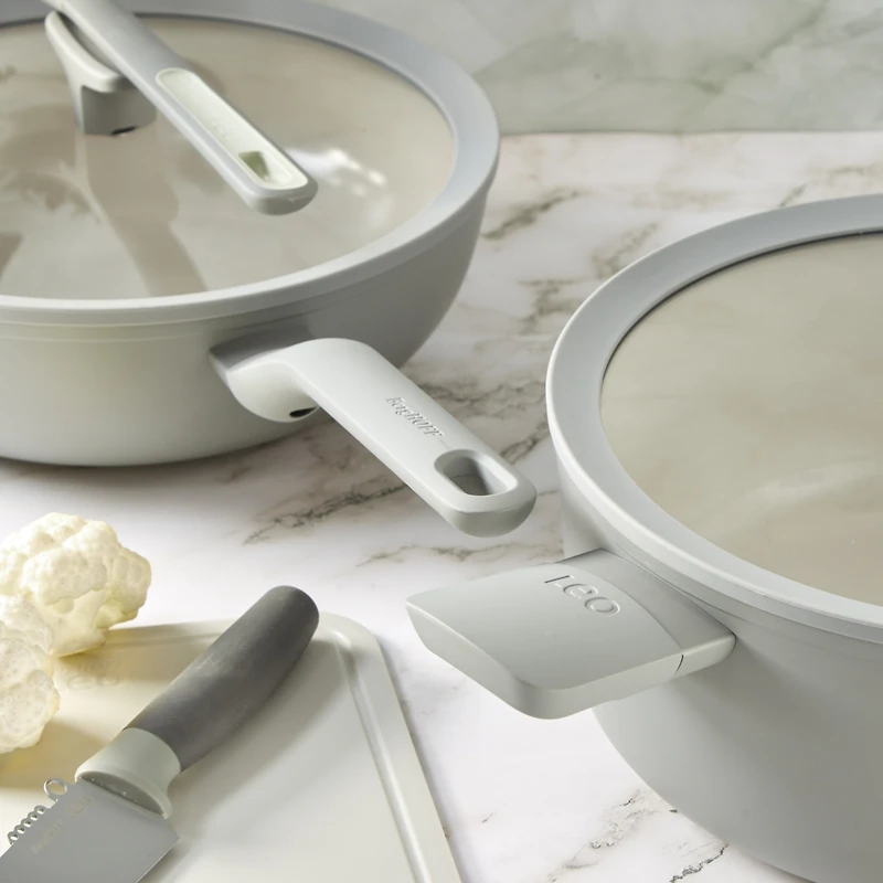 BergHOFF Balance Non-stick Ceramic Wok Pan 11", 4.4qt. With Glass Lid, Recycled Aluminum