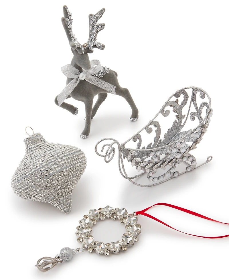 Holiday Lane Jeweled Elegance Sparkling Wreath Ornament, Exclusively at Macy's
