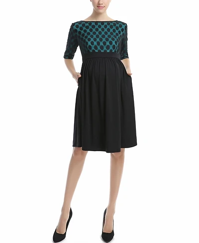 kimi + kai Maternity Polka Dot Lace Dress