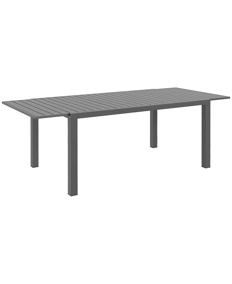 Outsunny Expandable Patio Table for 6-8 People, Aluminum, Gray