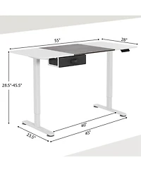 Electric Standing Desk 55'' x 28'' Height Adjustable Sit Stand with Usb Charging Port