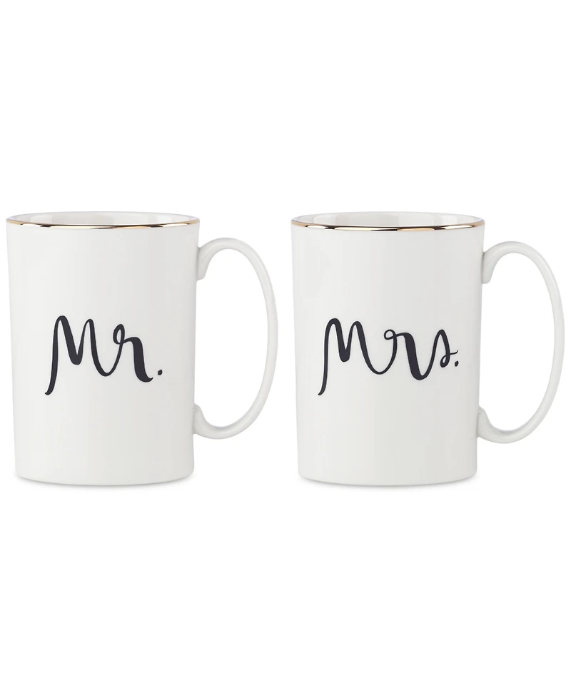 kate spade new york Bridal Party Mr. & Mrs. Mugs, Set of 2