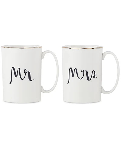 kate spade new york Bridal Party Mr. & Mrs. Mugs, Set of 2