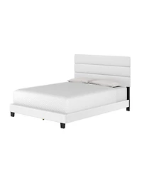 Boyd Sleep Piedmont Leatherette Upholstered Platform Bed Frame with Adjustable Headboard